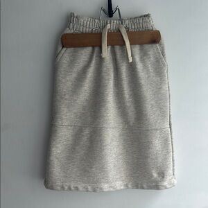 Gray Tan Knee-Length Pencil Skirt for Kids